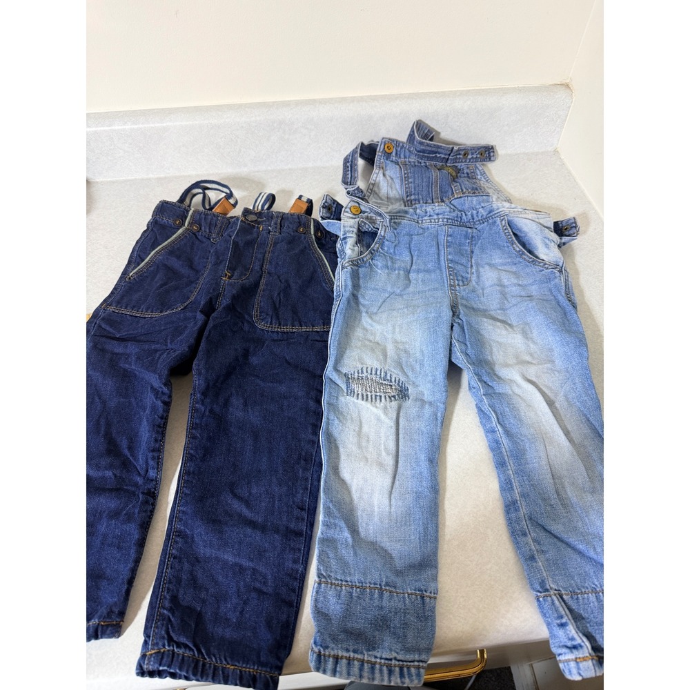 Zara Baby Boy Suspenders Jeans and Denim Overalls Set Size 2-3 Years 98cm